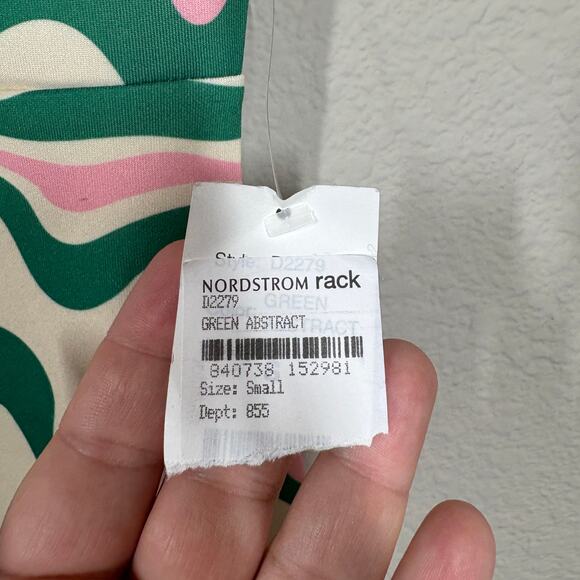 Alexia Admor Size Small Sheath Dress Pink Green Abstract Print Short Sleeves - Picture 8 of 10